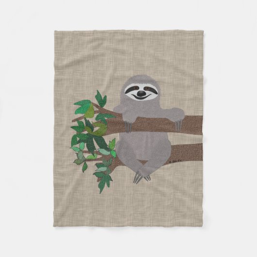 Sloth Fleece Blanket Deken (Voorkant)