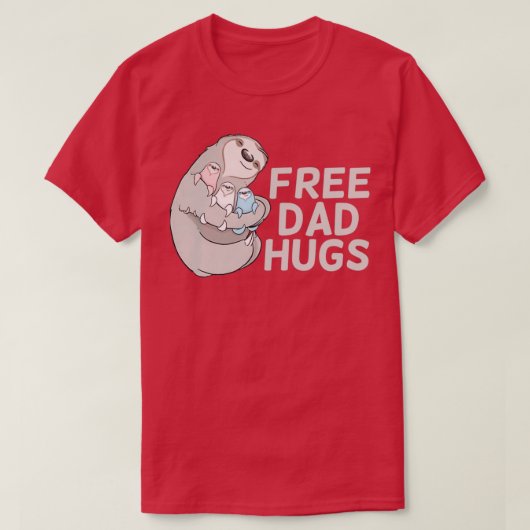 Sloth Free Dad Hugs Trans Pride T-shirt (Design voorkant)
