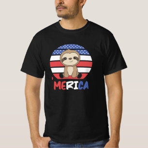 Sloth Funny Sloth 4 juli Amerikaans T-shirt