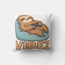 Sloth Gamer Vibes Kussen – Chill Bean Bag Controll