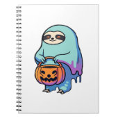 Sloth Ghost Halloween Oversized T-shirt Notitieboek (Voorkant)