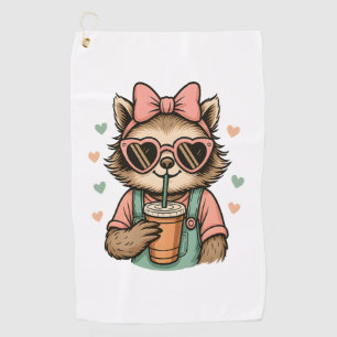 Sloth Girl Koffieliefhebber Golfhanddoek