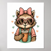 Sloth Girl Koffieliefhebber Poster (Voorkant)