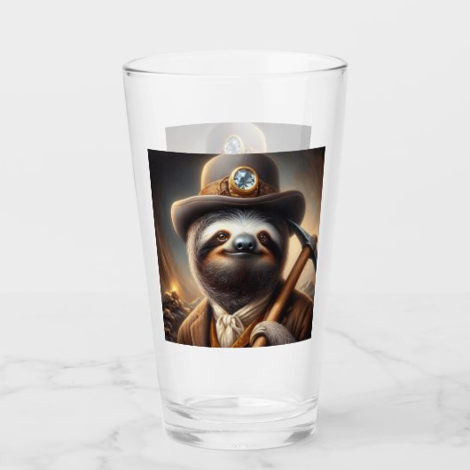 Sloth Gold Miner Glas (Voorkant)