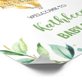 Sloth Greenery Boy Baby shower Welkomstteken Poster (Hoek)