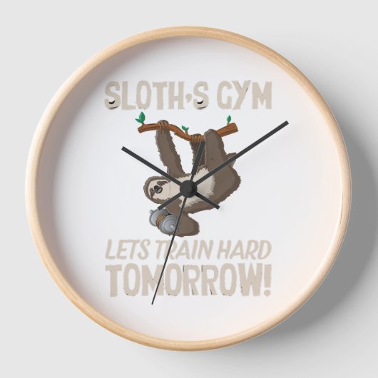 Sloth gym Laat hard trainen Morgen (Voorkant)