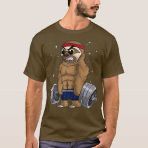 Sloth Gym Workout Grafische Deadlifting Fitness T-shirt