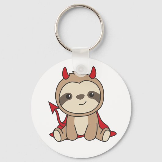 Sloth Halloween Cute Devil Witch Costume Sleutelha Sleutelhanger (Voorkant)