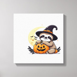 Sloth Halloween Motif Cute Classic T-Shirt Canvas Afdruk