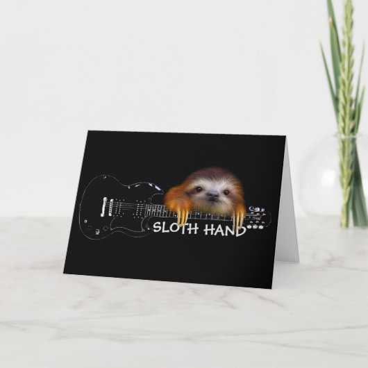 Sloth Hand Gitarist Verjaardag Kaart (Voorkant)