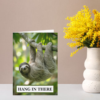 Sloth Hang In There Encouragement Kaart