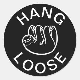 Sloth Hang Loose Ronde Sticker