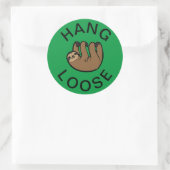 Sloth Hang Loose Ronde Sticker (Tas)