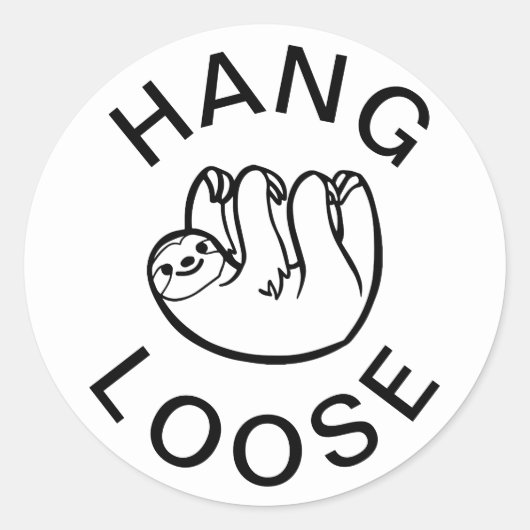 Sloth Hang Loose Ronde Sticker (Voorkant)