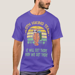 Sloth Hiker Camper Funny Retro T-shirt