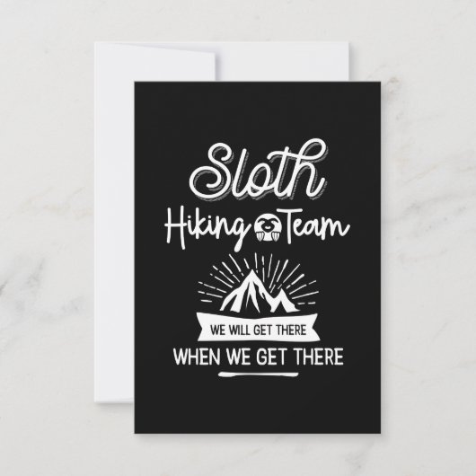 Sloth Hiking Team dat we zullen krijgen als we er RSVP Kaartje (Voorkant)