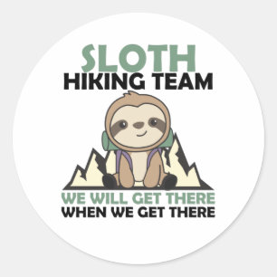 Sloth Hiking Team Mountainer Sloths Hiking Ronde Sticker