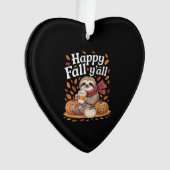Sloth holding pumpkin spice happy Fall Yall autumn Ornament (voorkant)