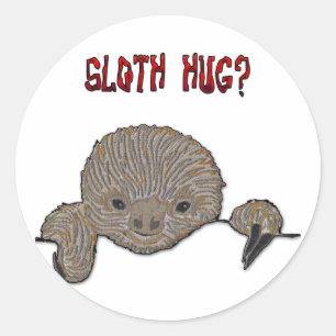 Sloth Hug-Baby sleuf Ronde Sticker