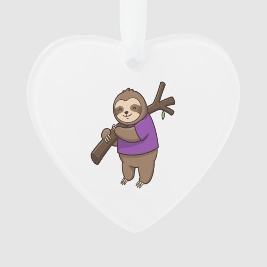 Sloth Hugging Tree Branch Wearing Purple (devant)