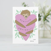 Sloth Hugs Classroom Valentijnsdag Kaart (Staand voorkant)