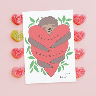 Sloth Hugs Classroom Valentijnsdag Kaart