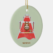 Sloth Hurdles race atletiek Keramisch Ornament (Rechts)