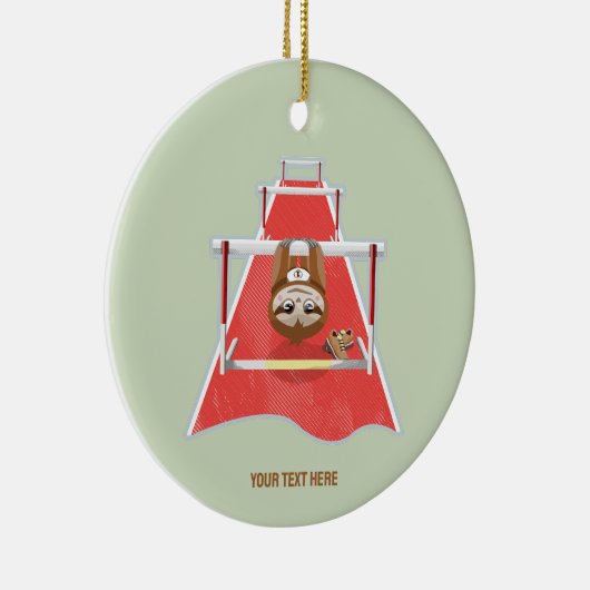 Sloth Hurdles race atletiek Keramisch Ornament (Rechts)