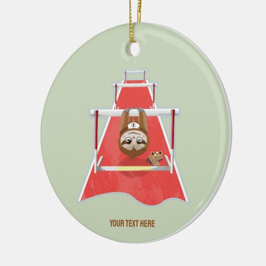 Sloth Hurdles race atletiek Keramisch Ornament (Links)