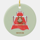 Sloth Hurdles race atletiek Keramisch Ornament (Achterkant)