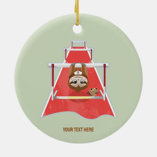 Sloth Hurdles race atletiek Keramisch Ornament (Achterkant)