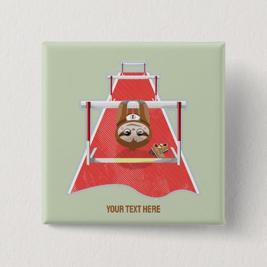 Sloth Hurdles race atletiek Vierkante Button 5,1 Cm (Voorkant)