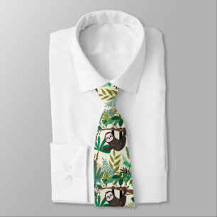 Sloth in Tree Main tiré Cravate Motif hommes