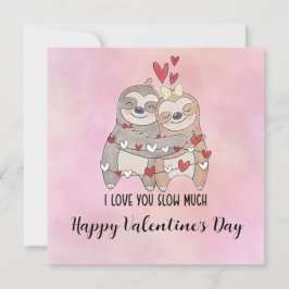 Sloth in  Yoga Class on Valentine's Day  Feestdagenkaart