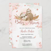 Sloth Invitation, Sloth Baby shower Invitation (Devant / Derrière)