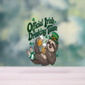 Sloth Irish Drink St Patrick's Day Acryl Bord (Neutraal)