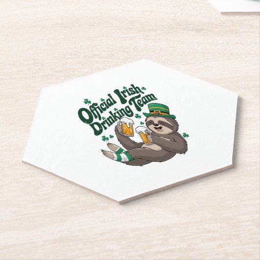 Sloth Irish Drink St Patrick's Day Kartonnen Onderzetters (Schuin)