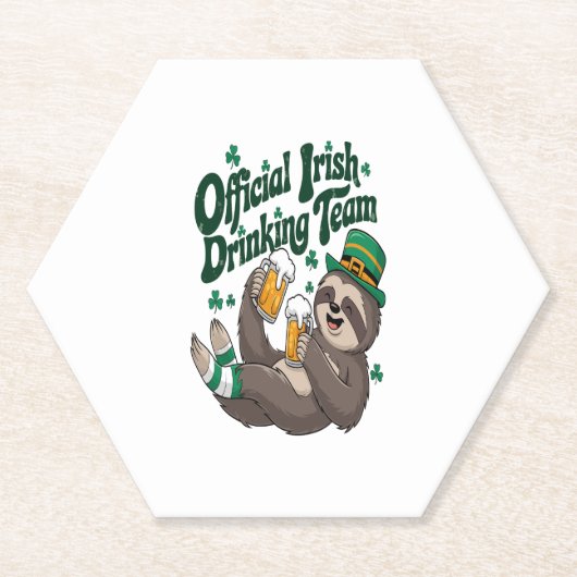 Sloth Irish Drink St Patrick's Day Kartonnen Onderzetters (Voorkant)