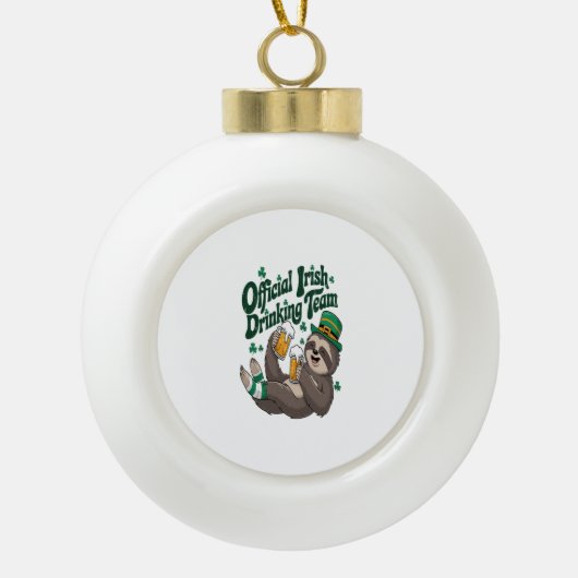 Sloth Irish Drink St Patrick's Day Keramische Bal Ornament (Voorkant)