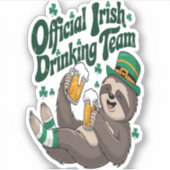 Sloth Irish Drink St Patrick's Day Sticker (Voorkant)