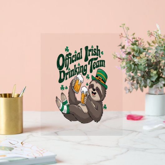 Sloth Irish Drinking St Patrick's Day (Mariage)