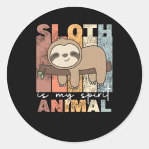 Sloth is mijn gedistilleerde diertje -  zoete kled ronde sticker