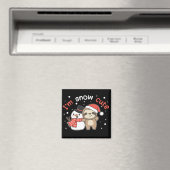 Sloth Je suis Snow mignon Snowman Pun Magnet (In Situ (Lave-vaisselle))