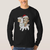 Sloth Lama Kerstsneeuwwinterdieren T-shirt (Voorkant)