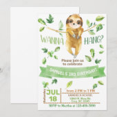 Sloth, laten we de jongen uitnodigen. kaart (Voorkant / Achterkant)