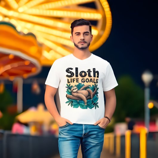 Sloth Life Goals - Funny Meme T-Shirt