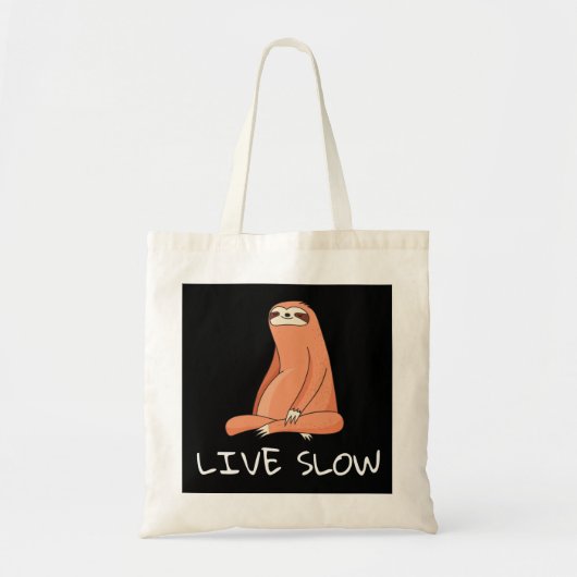 Sloth Live Slow Canvas tas (Voorkant)