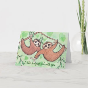 Sloth Love Valentijn Feestdagen Kaart