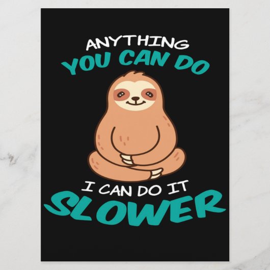 Sloth Lover  Cute Sloth Canvas Menu (Voorkant)