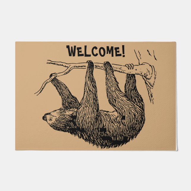 Sloth Lover Gift, Sleuf Welkom Doormat Deurmat (Voorkant)